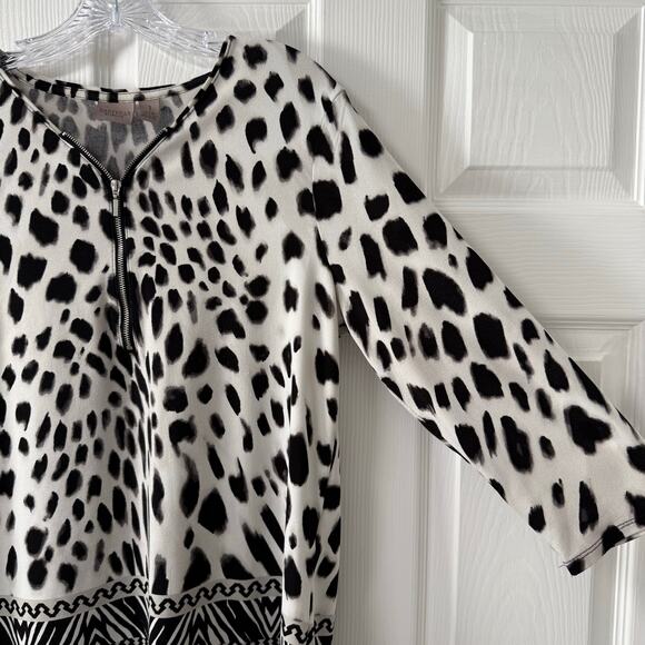 Easywear By Chico's Women's Leopard Print Long Sleeve Top Size 1. - Picture 5 of 16
